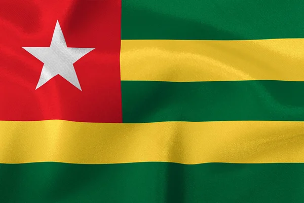 Vlajka Státu Togo Detailní Záběr — Stock fotografie