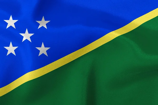 Bandiera Dello Stato Delle Isole Salomone Primo Piano — Foto Stock
