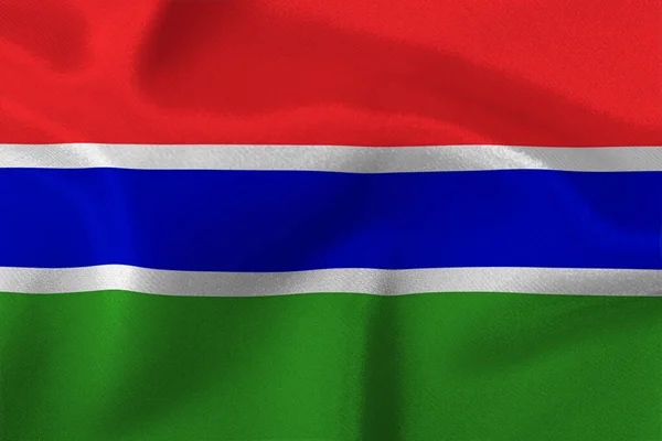 Bandeira Estado Gâmbia Close — Fotografia de Stock