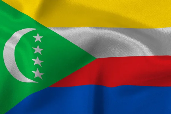 Komorien Valtion Lippu Lähikuva — kuvapankkivalokuva