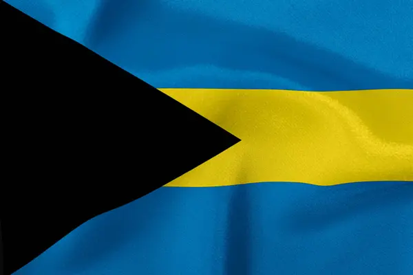 Bandiera Dello Stato Delle Bahamas Primo Piano — Foto Stock