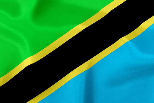 Bandeira Estado Tanzânia Close — Fotografia de Stock