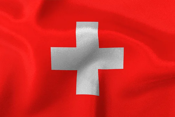 Staten Schweiz Flagga Närbild — Stockfoto