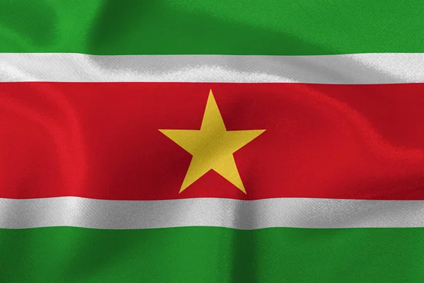 Bandeira Estado Suriname Close — Fotografia de Stock