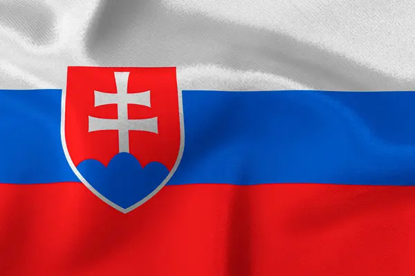 Slovakian Valtion Lippu Lähikuva — kuvapankkivalokuva