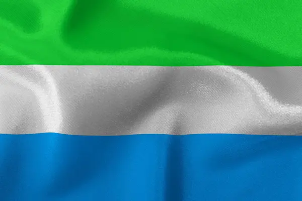 Bandeira Estado Serra Leoa Close — Fotografia de Stock