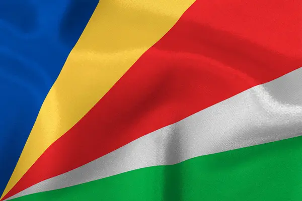 Vlajka Státu Seychely Close — Stock fotografie