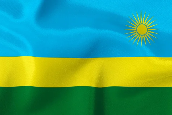 Bandeira Estado Ruanda Close — Fotografia de Stock