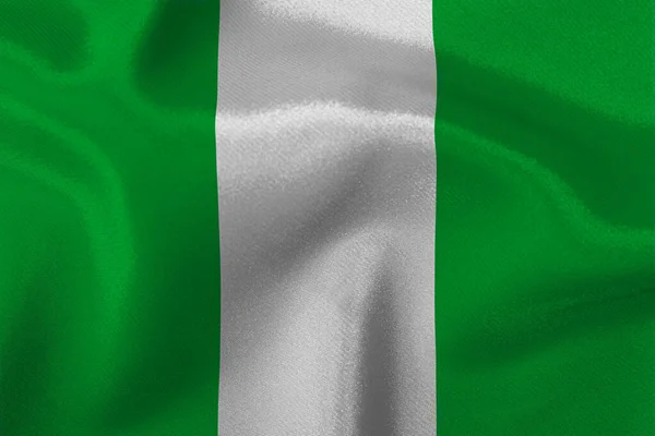 Bandiera Dello Stato Della Nigeria Primo Piano — Foto Stock