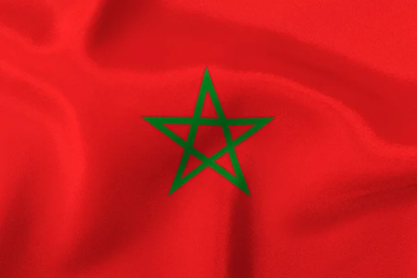 Marokkó Állam Lobogója Közelkép — Stock Fotó