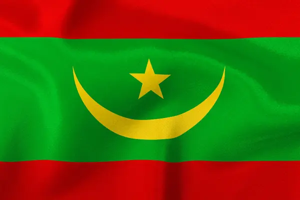 Drapeau État Mauritanie Gros Plan — Photo