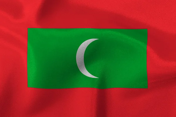 Flaga Stanu Malediwy Zbliżenie — Zdjęcie stockowe