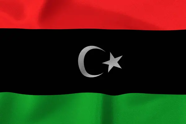 Drapeau État Libyen Close — Photo