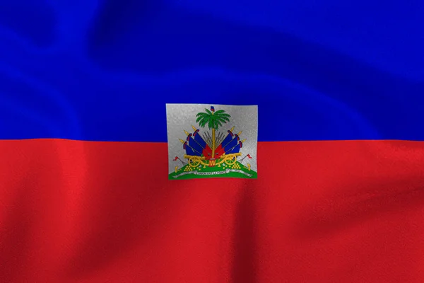 Vlajka Státu Haiti Detailní Záběr — Stock fotografie