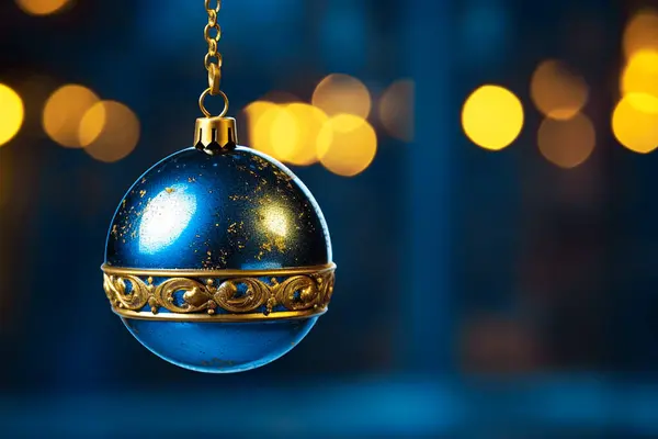 Bokeh tarzında ışıklandırmanın arka planında Noel balosu