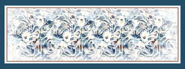 デジタルシルクスカーフ織物パターンデザイン — ストック写真