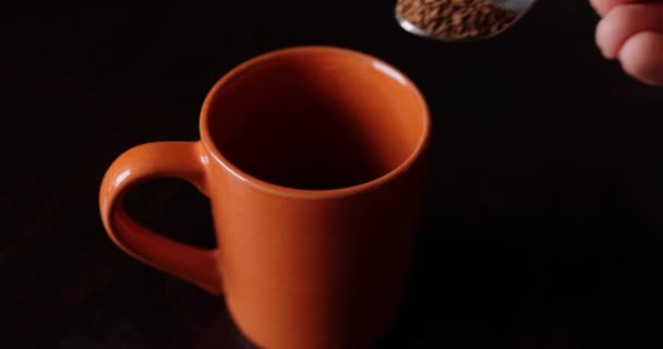 Add Spoon Coffee Cup Slow Motion — Vídeos de Stock