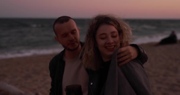 Romantyczny Wieczór Nad Morzem Ogniu — Wideo stockowe