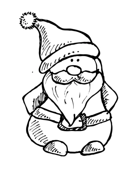 Papai Noel Natal Ícone Desenhado Mão Livre — Vetor de Stock