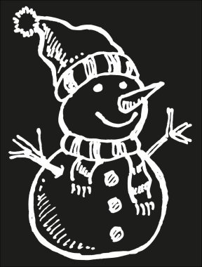 sevimli kardan adam vektör çizim