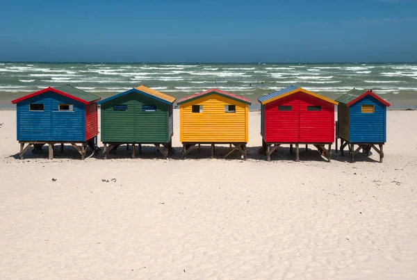 Stranden Muizenberg Surfare Stranden Sydafrika — Stockfoto