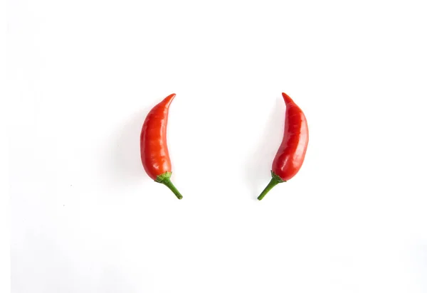 Röd Varm Chili Paprika Vit Bakgrund — Stockfoto