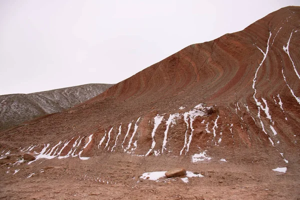 Schöne Rote Berge Von Aserbaidschan Winter Region Khizi — Stockfoto