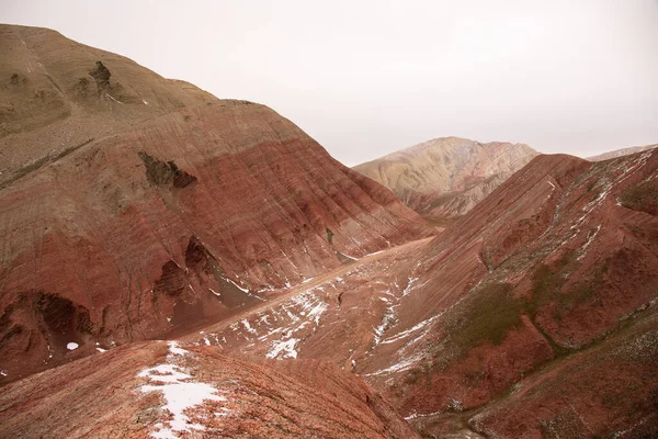 Lindas Montanhas Vermelhas Azerbaijão Inverno Região Khizi — Fotografia de Stock