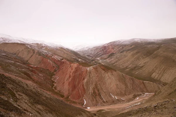 Krásné Červené Hory Ázerbájdžánu Zimě Khizská Oblast — Stock fotografie
