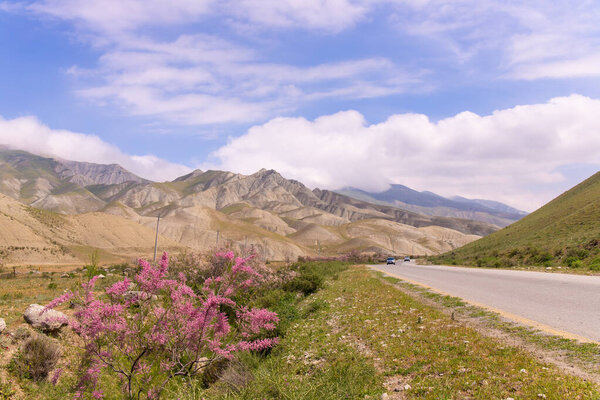 Road in the Khyzy mountains. Azerbaijan.