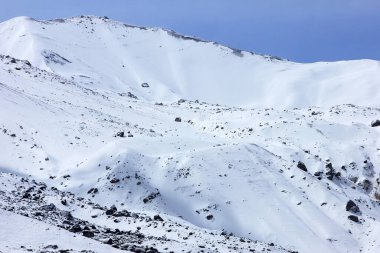 Shahdag 'ın güzel tırtıklı dağları. Laza köyü. Kusar bölgesi. Azerbaycan.