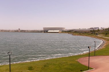 Bakü. Azerbaycan. 05.10.2021. Olimpiyat Stadyumu yakınındaki Boyuk-Shor Parkı.