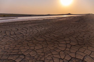 Ovadaki güzel çamur volkanları. Neftchala. Azerbaycan.
