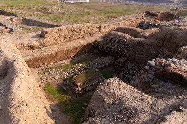 Büyük, eski Shamkir şehrinin kazıları. Shamkir şehri. Azerbaycan.