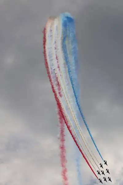 stock image Patrouille de France, french air force demonstration in Marseille