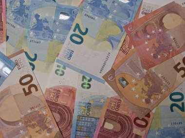 Çıktı ayrıntılarıyla farklı boyut ve şekle sahip Euro Banknotlarının ayrıntılı kayıtları