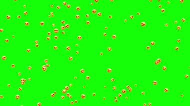 Aşk emojileriyle yeşil ekranda grafik elementleri olan bir Horizon kaydınız