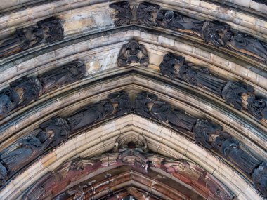 Hamburg, Almanya 'daki modern binaların düşük açılı görüntüsü