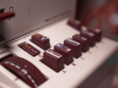 Dikiş makinesinin diplerine yakın çekim