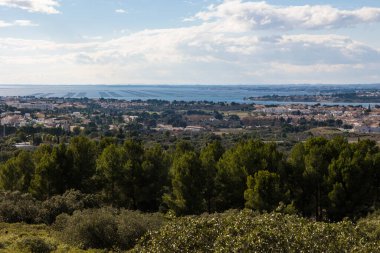 View of the Etang de Thau from the Gardiole massif in Frontignan