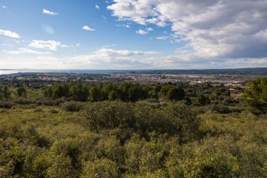 View of the Etang de Thau from the Gardiole massif in Frontignan