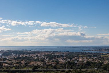 View of the Etang de Thau from the Gardiole massif in Frontignan