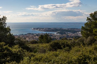 View of the Etang de Thau from the Gardiole massif in Frontignan