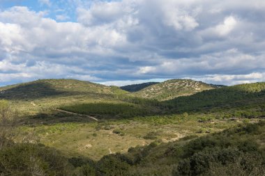 Landscape of the Gardiole massif, on the Mediterranean coast in Frontignan