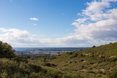 View of the Etang de Thau from the Gardiole massif in Frontignan
