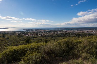 View of the Etang de Thau from the Gardiole massif in Frontignan