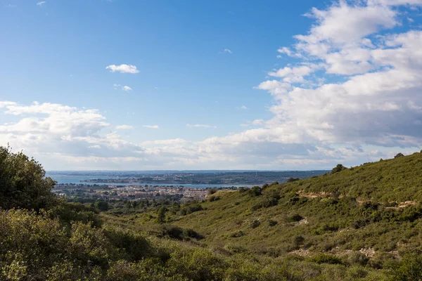 View of the Etang de Thau from the Gardiole massif in Frontignan
