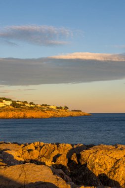 Promenade du Marechal Leclerc in Sete at sunset from the Crique de l'Anau