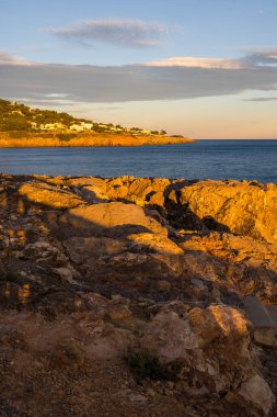 Promenade du Marechal Leclerc in Sete at sunset from the Crique de l'Anau