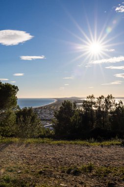 Great sun on the Lido de Thau from the Foret des Pierres Blanches in Sete